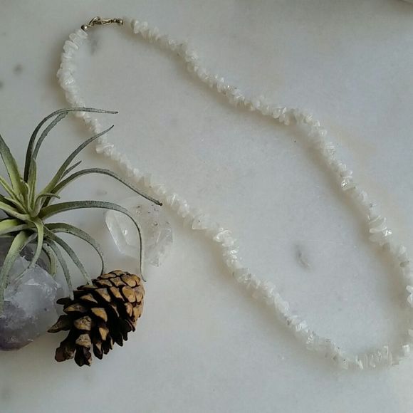 Rainbow Moonstone Chip Necklace, Boho,  crystal healing necklace - Picture 8 of 11